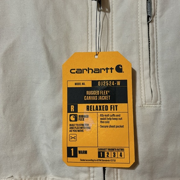 Carhart Cream Canvas Bomber Jacket Small - Picture 2 of 7